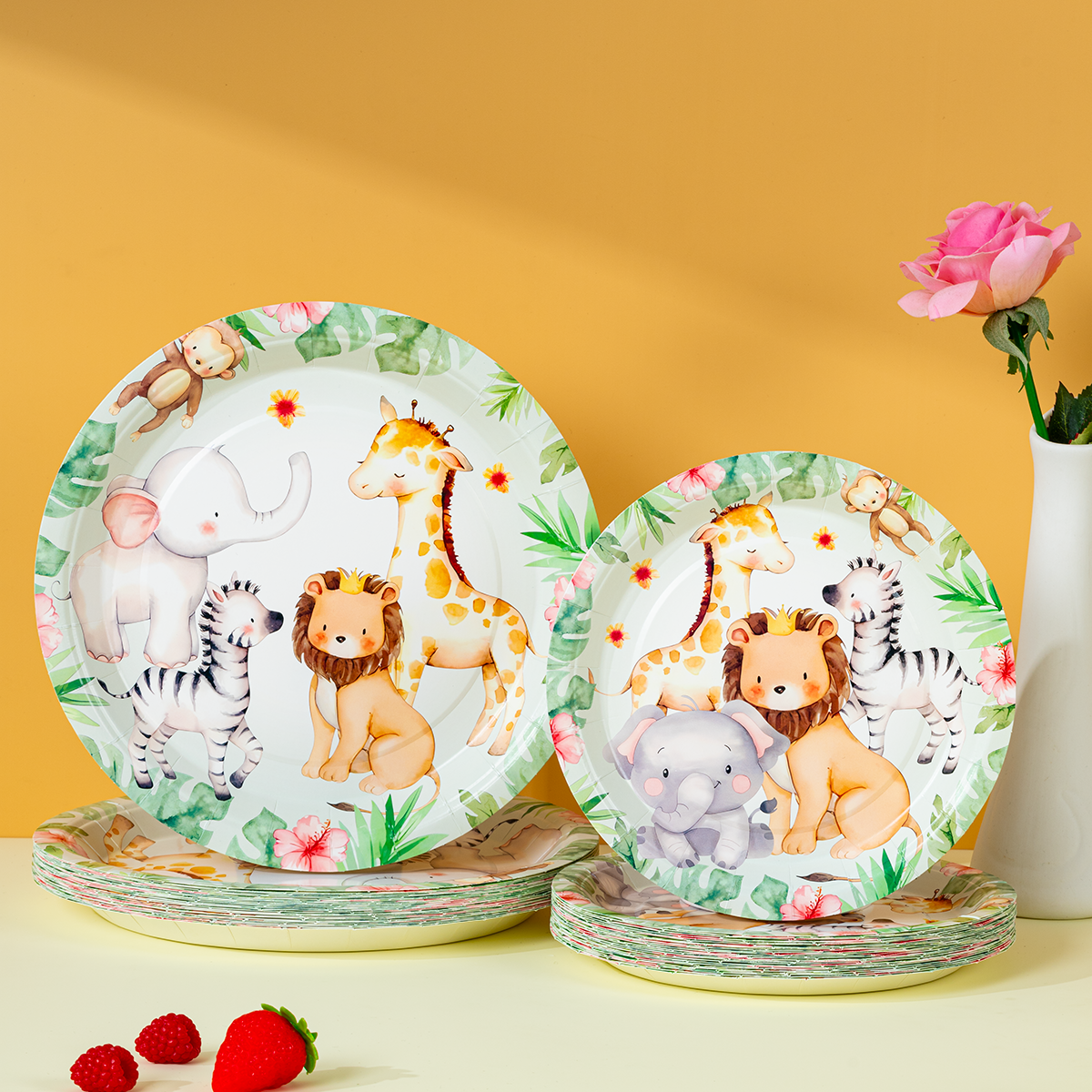 Event Party - Jungle Safari Animal Paper Plates Disposable