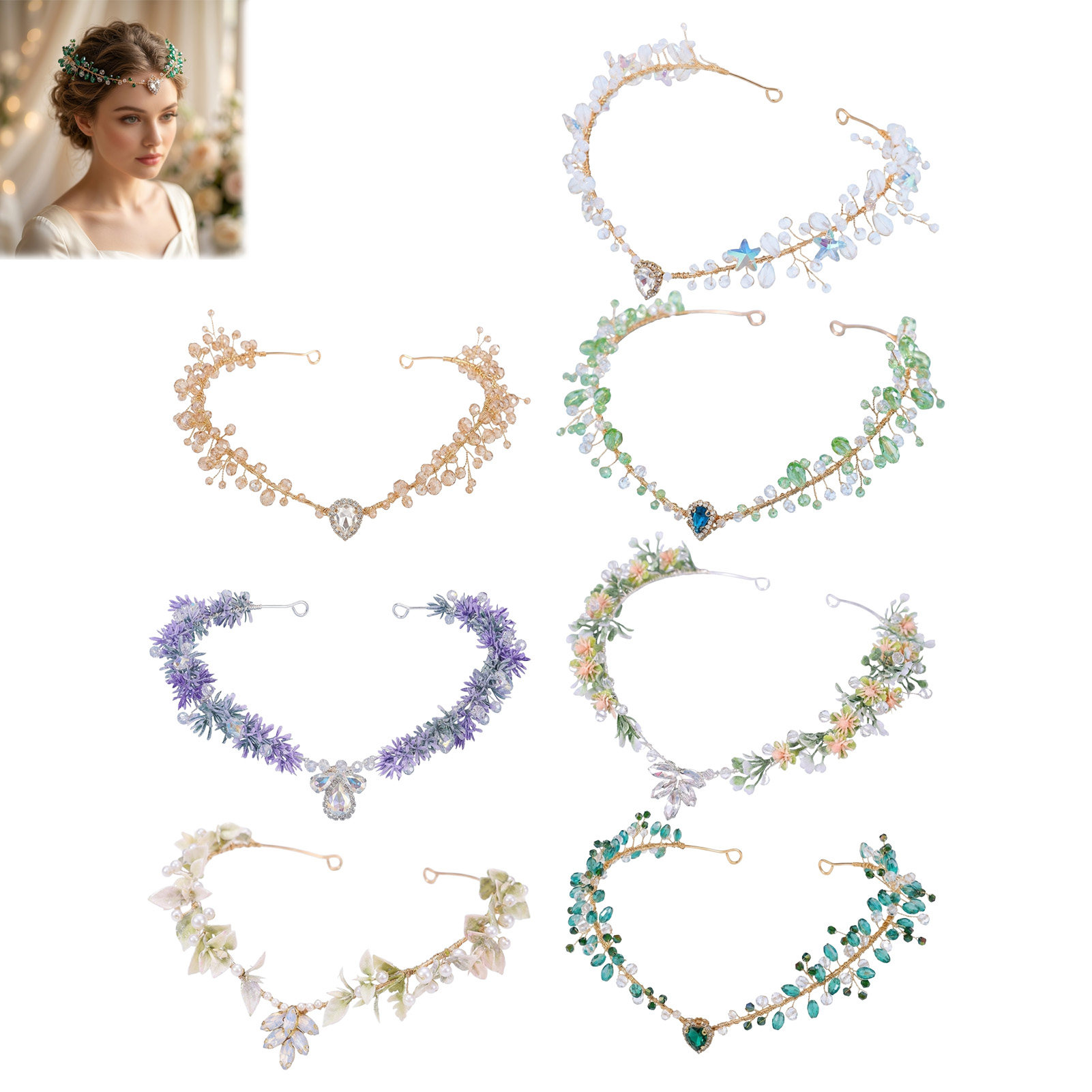 Bridal Hairband Triangular Cry - Event Party บทวิจารณ์และราคา