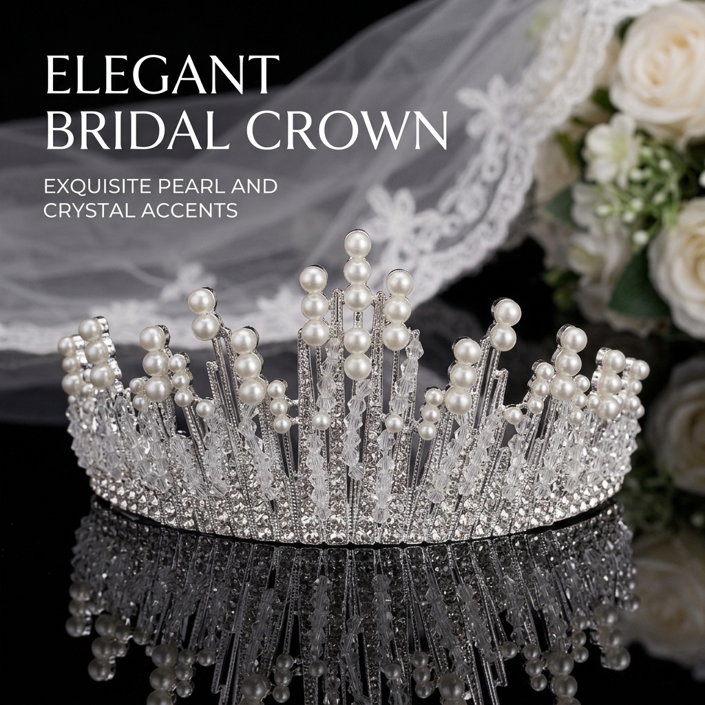Bridal Pearl Crown Headpiece E - Event & Party Supply Photos บทวิจารณ์และราคา