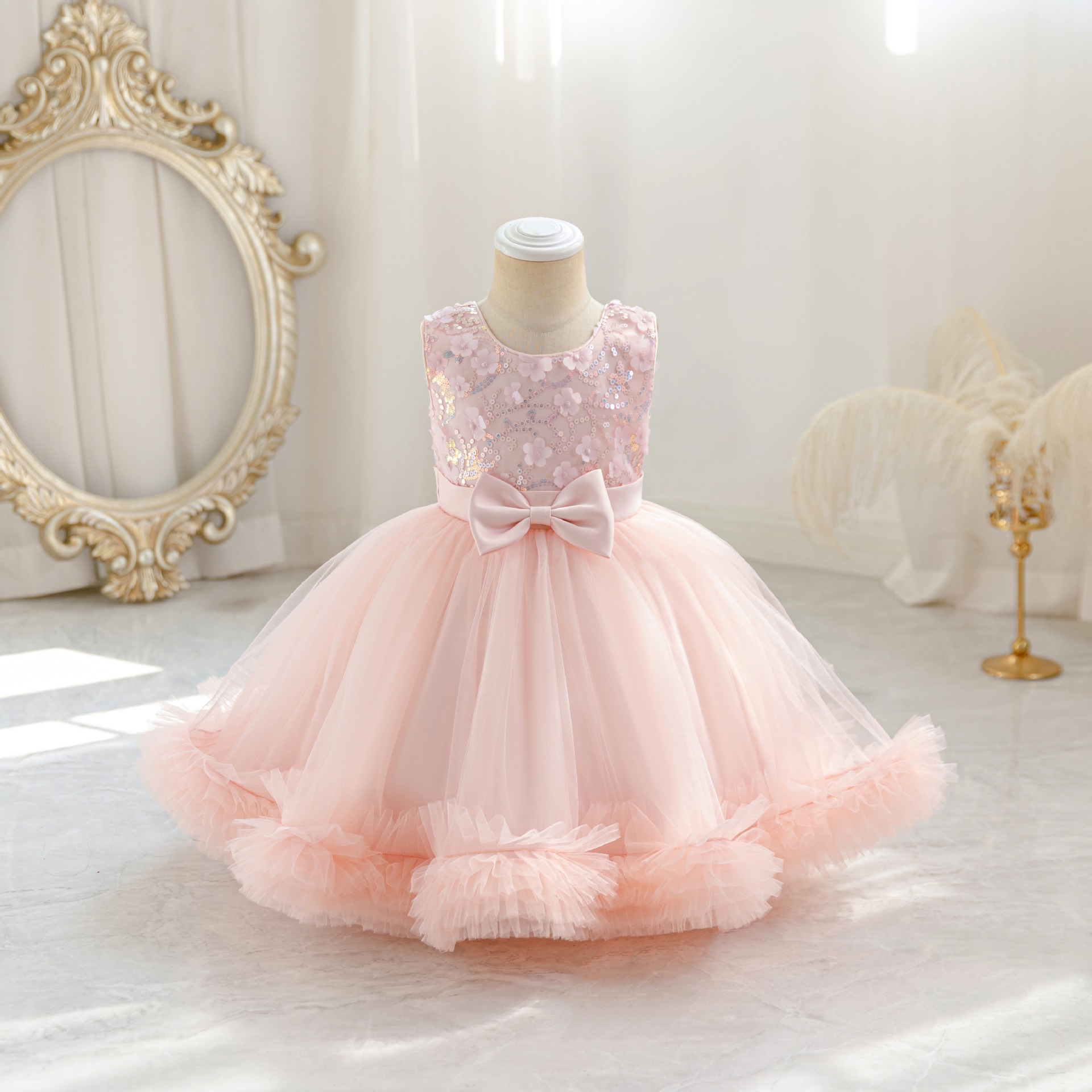 HETISO Tulle Puffy Flower Girl - Glitter Tablecloth บทวิจารณ์และราคา