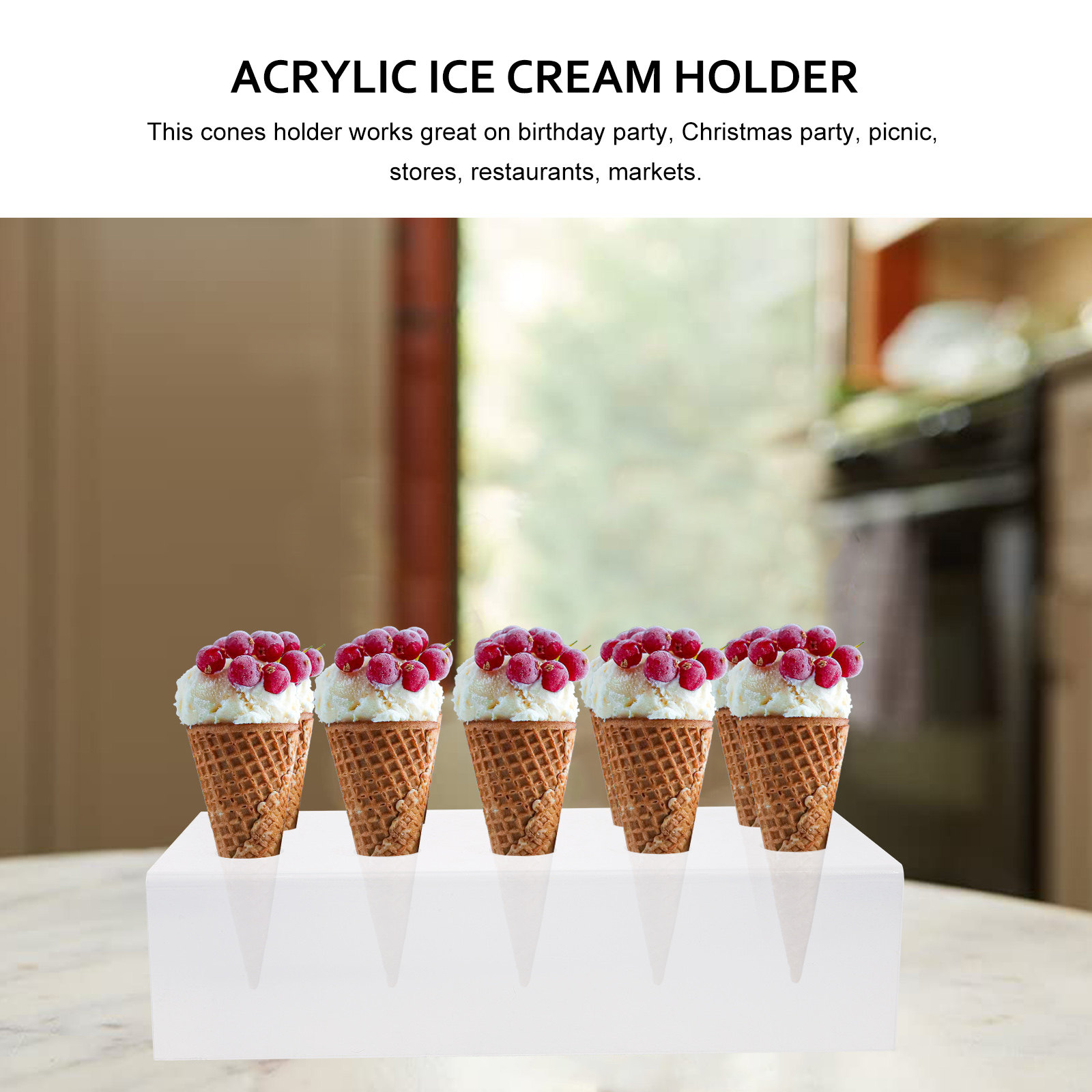 10-Hole Acrylic Ice Cream Cone - Cotton Candy Cone บทวิจารณ์และราคา