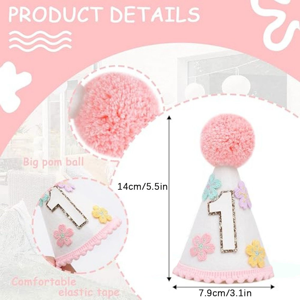 Colorful Floral Cone-Shaped Bi - Party Hat Cone บทวิจารณ์และราคา