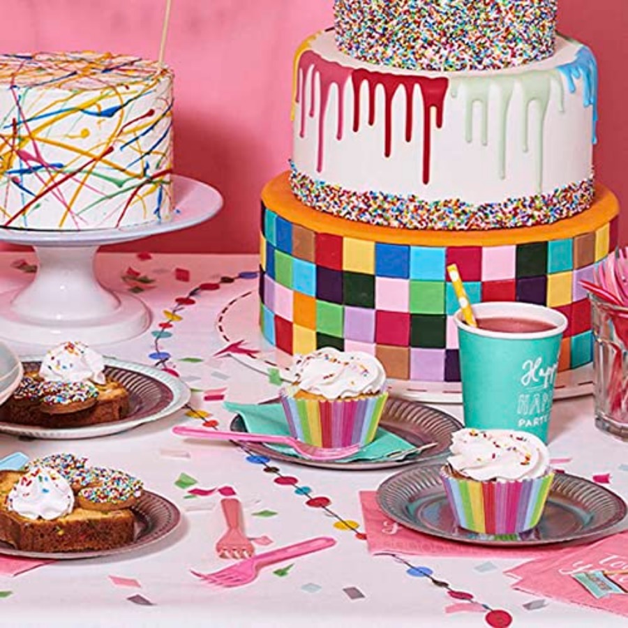 100 Pack Rainbow Cupcake Liner - Paper Straw Color บทวิจารณ์และราคา