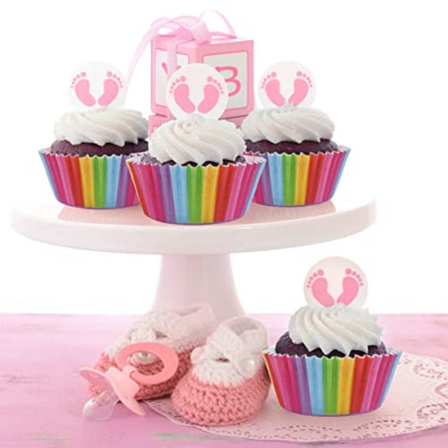 100 Pack Rainbow Cupcake Liner - Paper Straw Color บทวิจารณ์และราคา