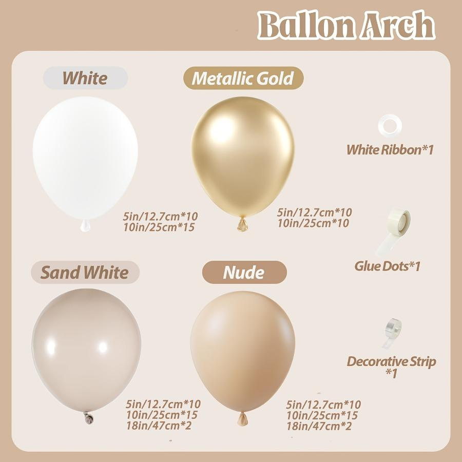 102pcs White Sand Metallic Gol - Balloon Arch Kit บทวิจารณ์และราคา