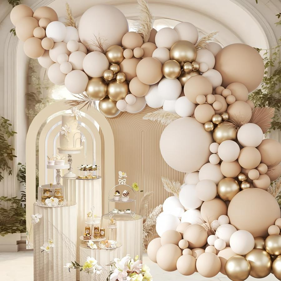 102pcs White Sand Metallic Gol - Balloon Arch Kit บทวิจารณ์และราคา