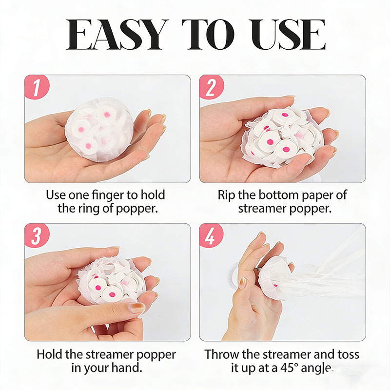 10pcs White Streamers Poppers  - Confetti Cannon Tube บทวิจารณ์และราคา