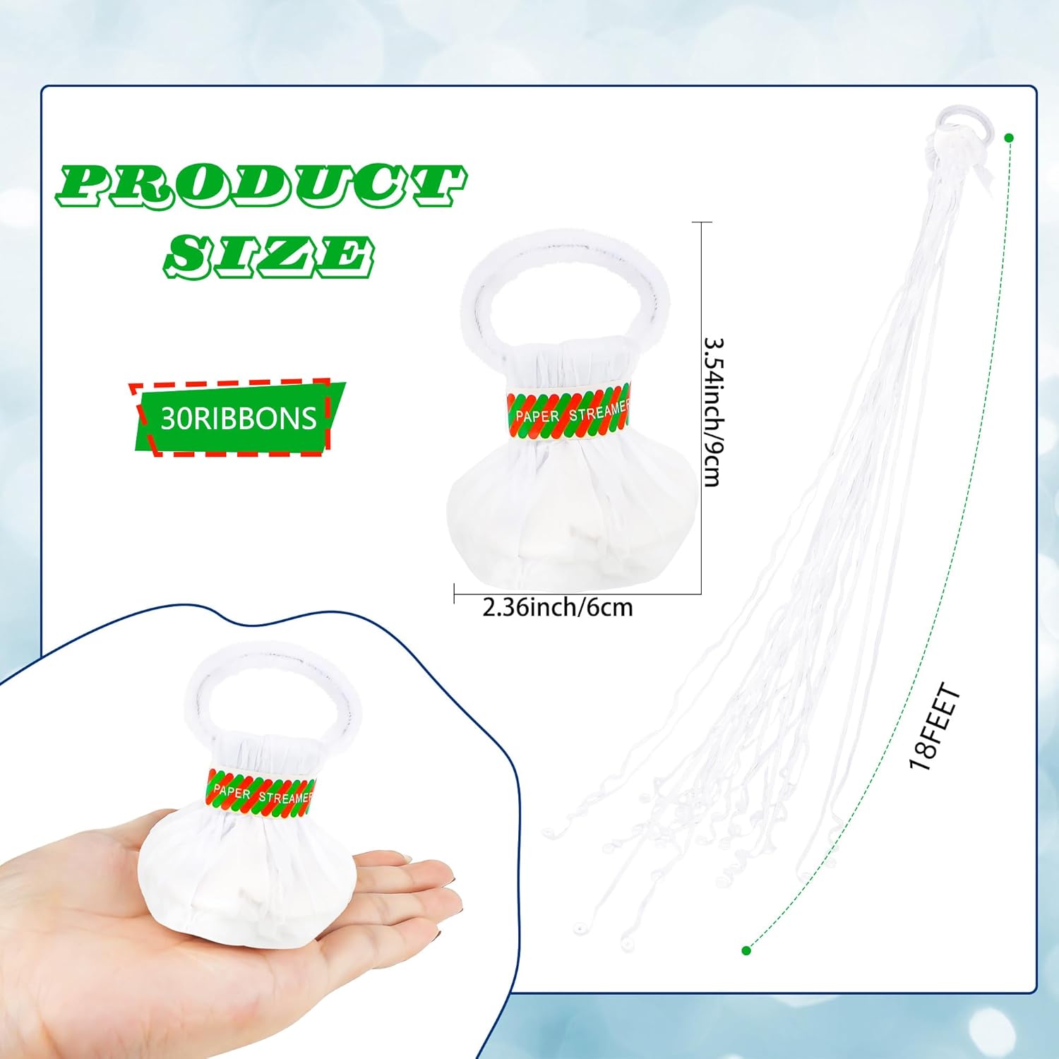 10pcs White Streamers Poppers  - Confetti Cannon Tube บทวิจารณ์และราคา