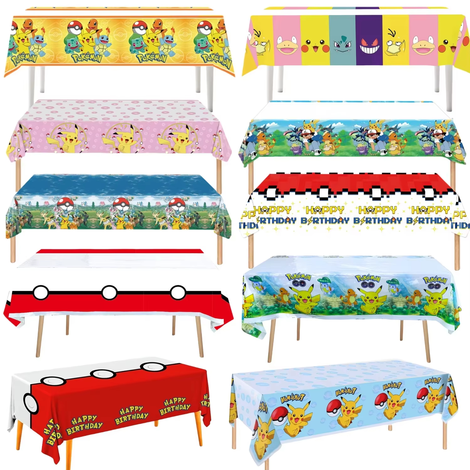 Pokemon Tablecloth Birthday Pa - Table Cloth Disposable บทวิจารณ์และราคา
