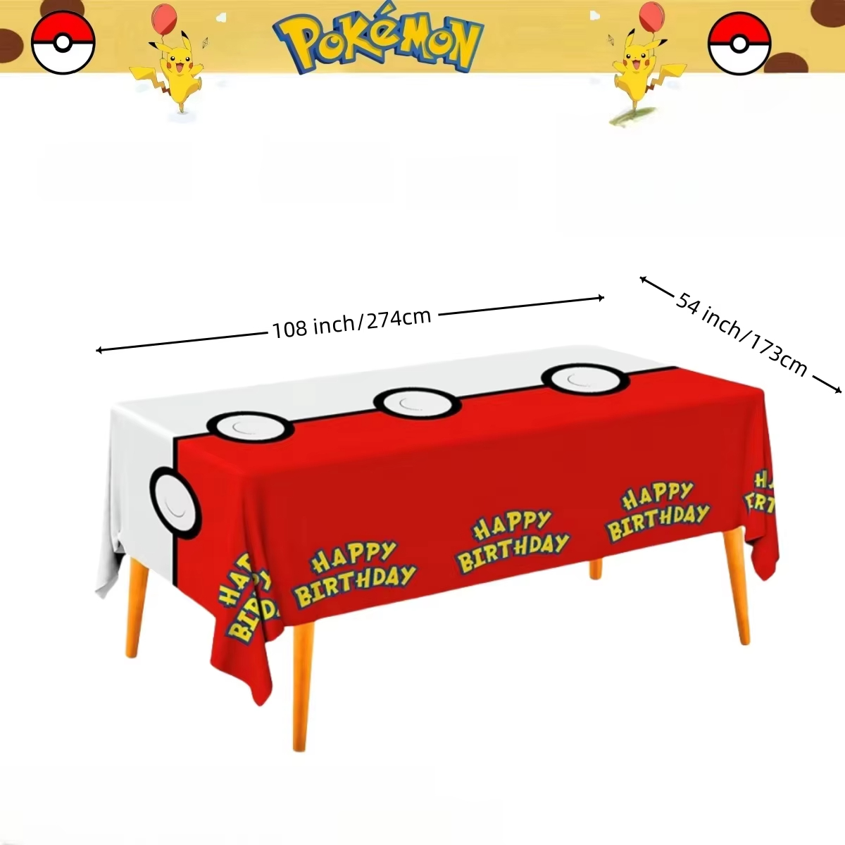 Pokemon Tablecloth Birthday Pa - Table Cloth Disposable บทวิจารณ์และราคา