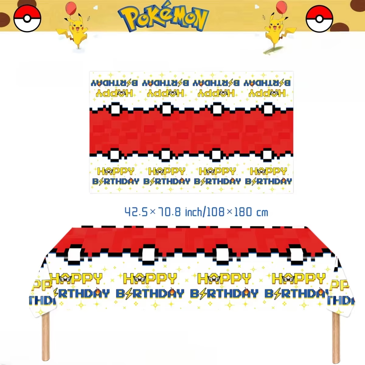 Pokemon Tablecloth Birthday Pa - Table Cloth Disposable บทวิจารณ์และราคา