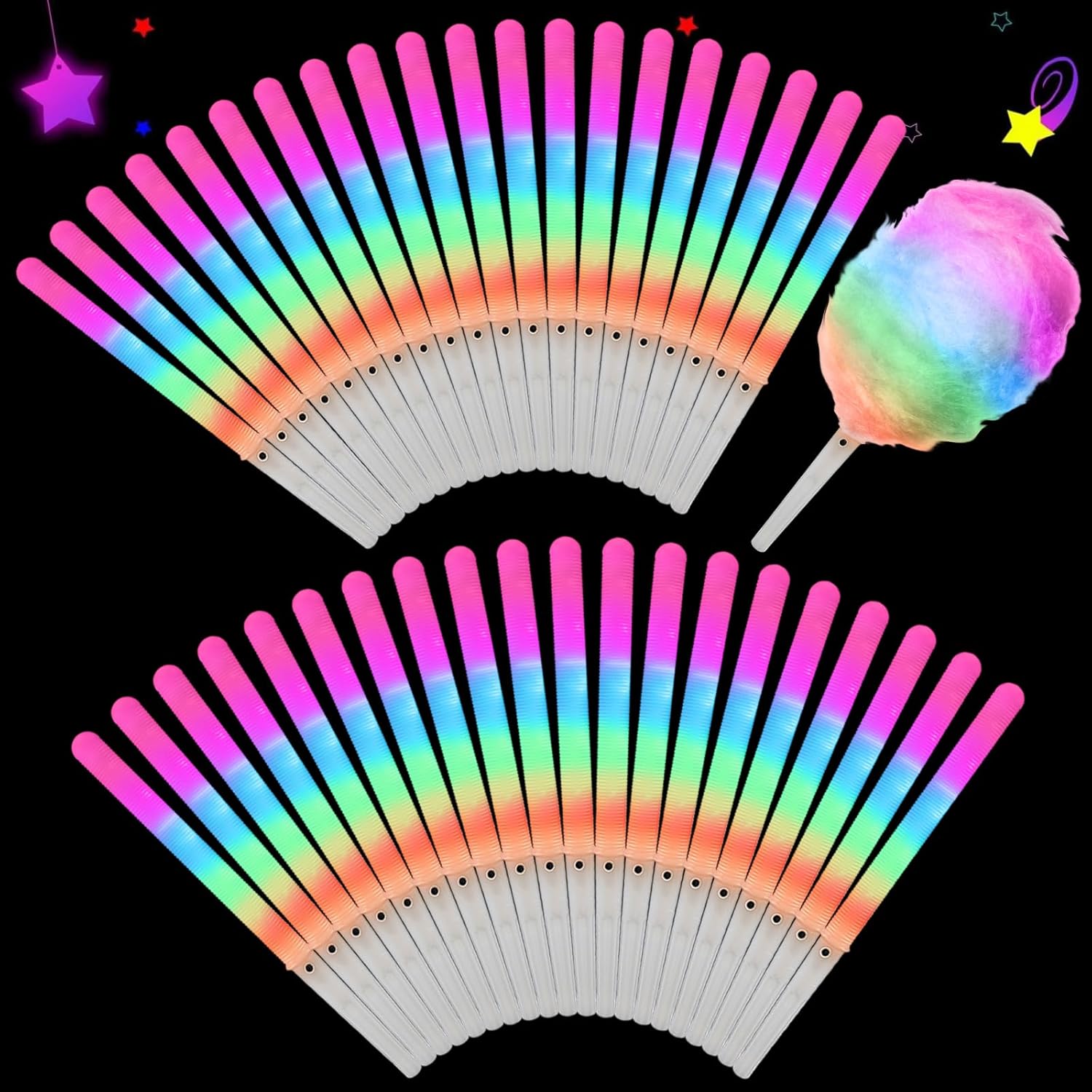 20pcs Colorful Flashing LED Co - Cotton Candy Cone บทวิจารณ์และราคา