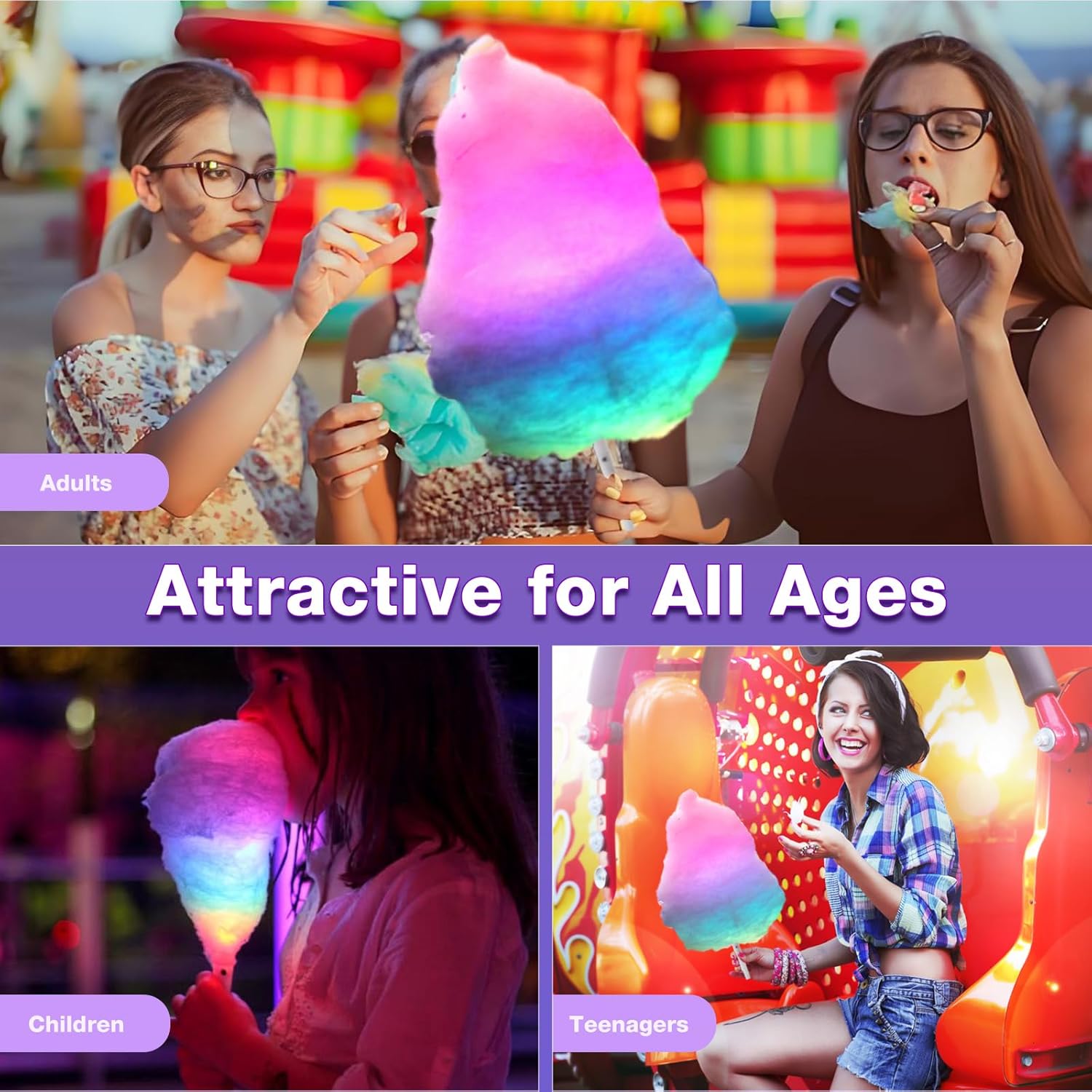 20pcs Colorful Flashing LED Co - Cotton Candy Cone บทวิจารณ์และราคา