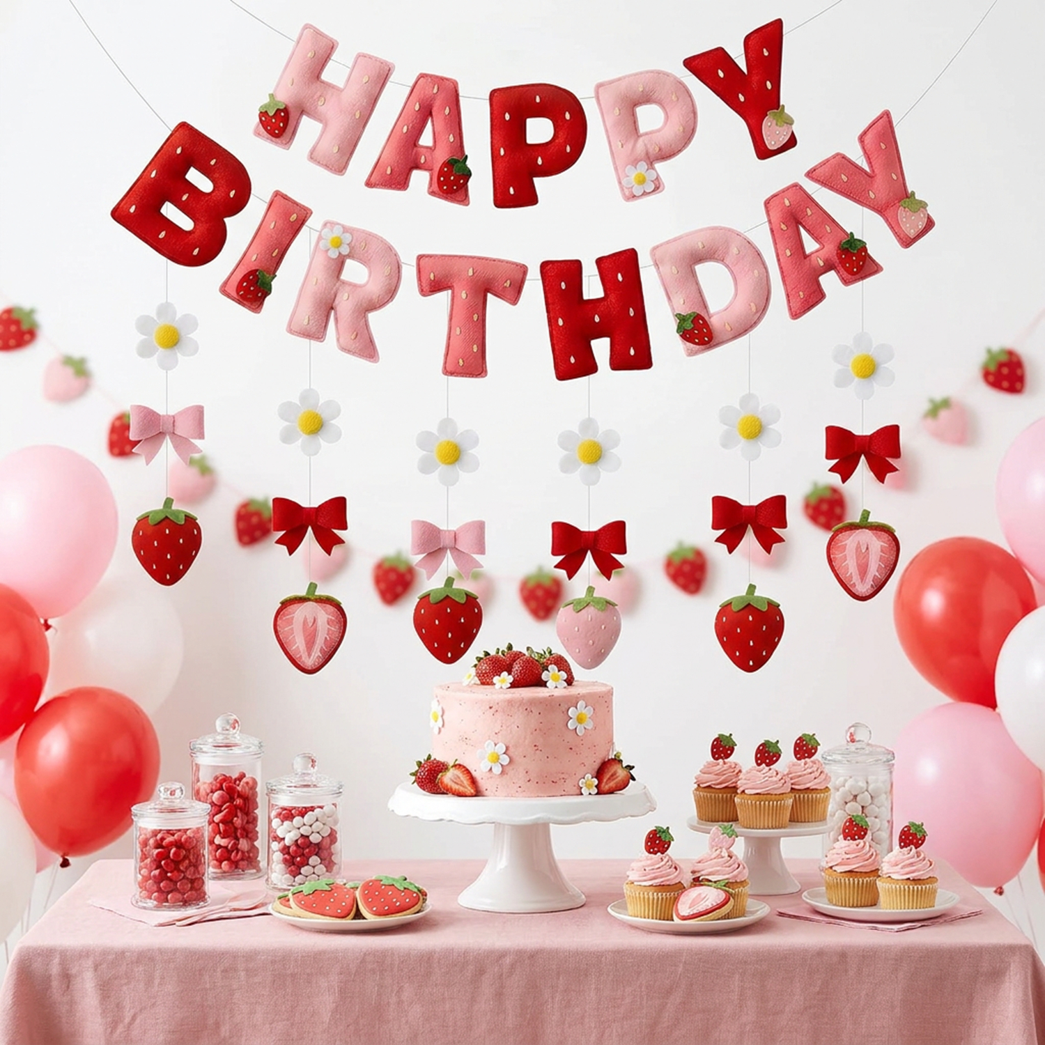 2D Felt Strawberry Hanging Gar - Event Party บทวิจารณ์และราคา