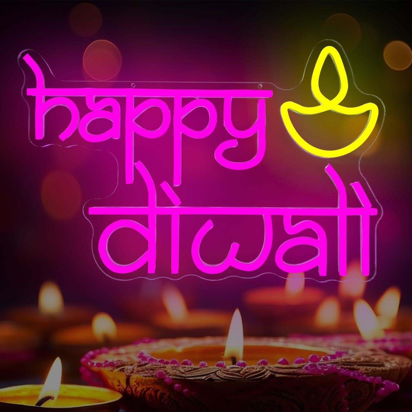 Happy Diwali Neon Sign USB Pow - Neon Sign Party บทวิจารณ์และราคา