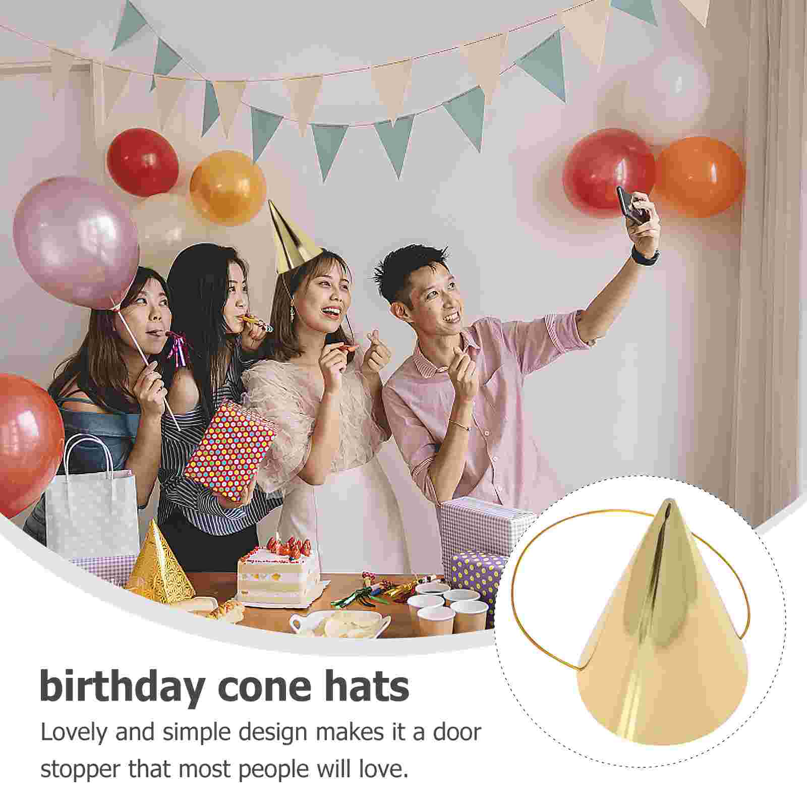  8 Pcs Birthday Hat Celebratio - Party Hat Cone บทวิจารณ์และราคา
