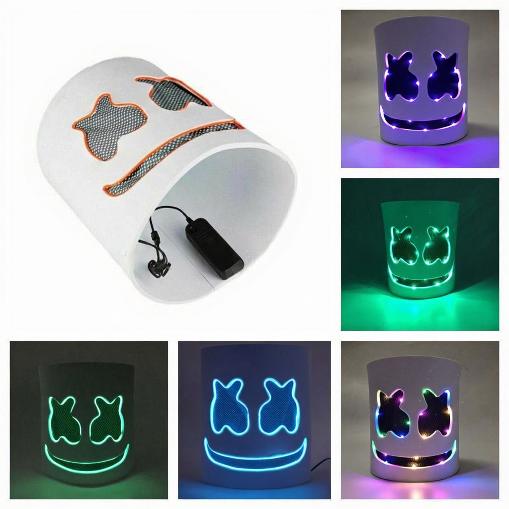 Cold light LED DJ mask lifelik - Event Party Dj บทวิจารณ์และราคา