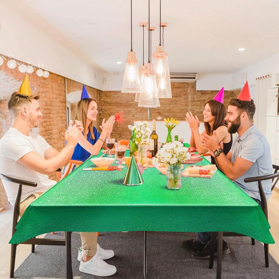 1 Pc Green Holographic Tablecl - Table Cloth Disposable บทวิจารณ์และราคา