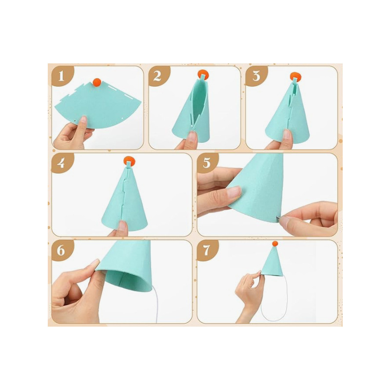 3/6pcs Pet Party Hat Colorful  - Party Hat Cone บทวิจารณ์และราคา