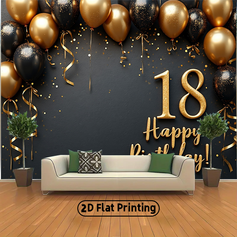 2D 1Pc Black & Gold Balloons B - Party Banner Gold บทวิจารณ์และราคา