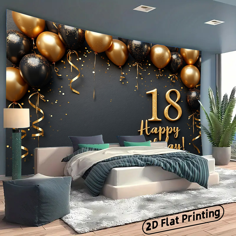 2D 1Pc Black & Gold Balloons B - Party Banner Gold บทวิจารณ์และราคา