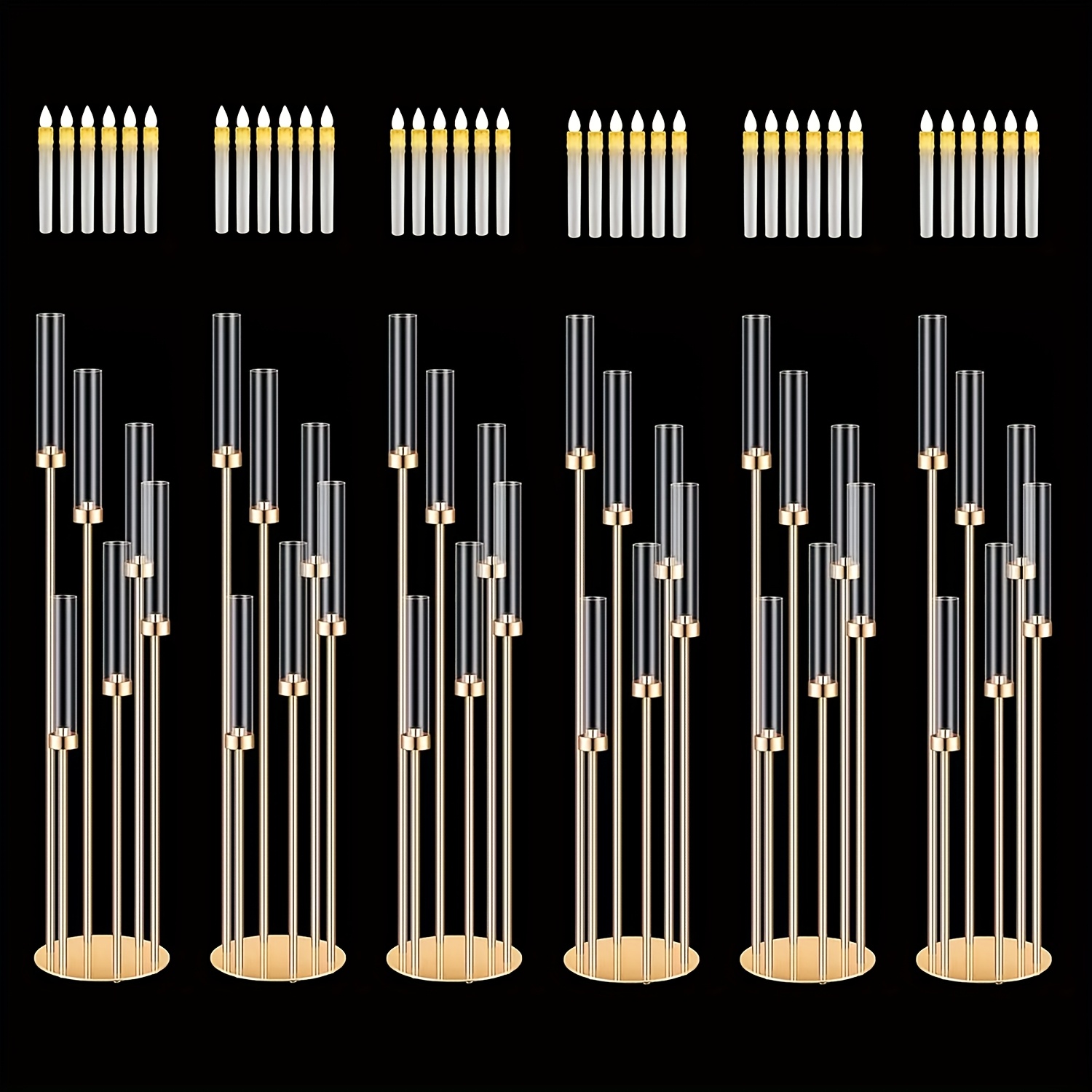 2 Sets Floor Candelabra 6 Arms - Centerpiece Stick บทวิจารณ์และราคา