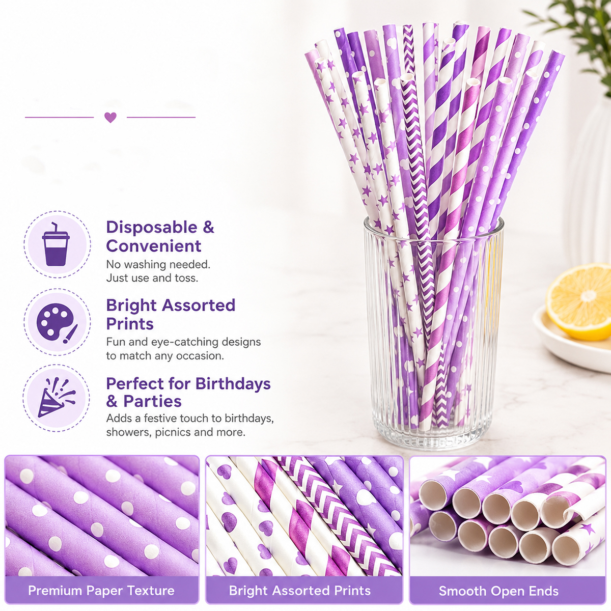 25pcs Colorful Patterned Paper - Paper Straw Color บทวิจารณ์และราคา