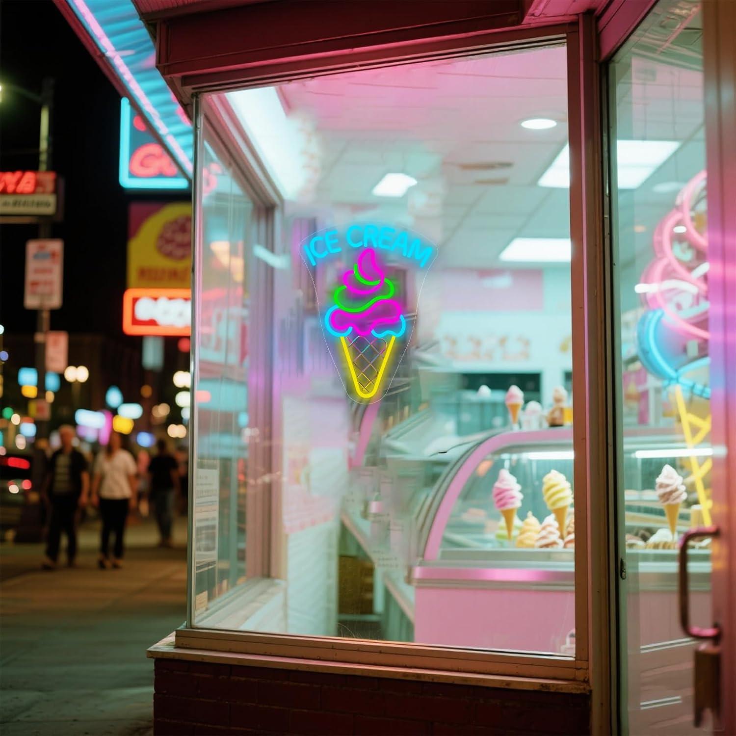 Ice Cream Neon Sign Dimmable D - Neon Sign Party บทวิจารณ์และราคา