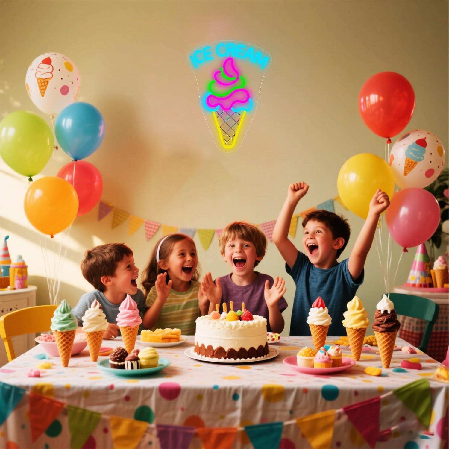 Ice Cream Neon Sign Dimmable D - Neon Sign Party บทวิจารณ์และราคา