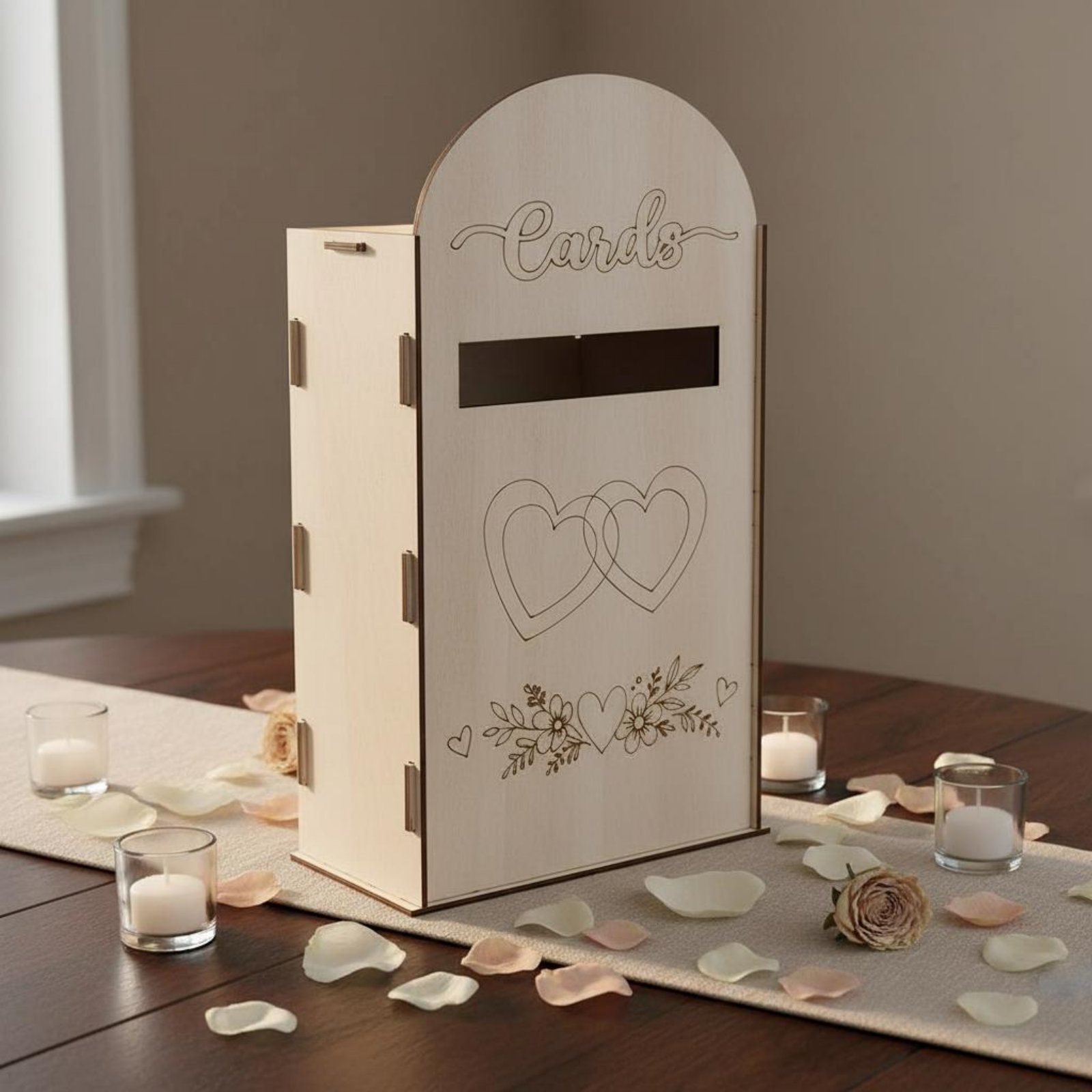Wooden Wedding Card Box Laser  - Event Party Box บทวิจารณ์และราคา