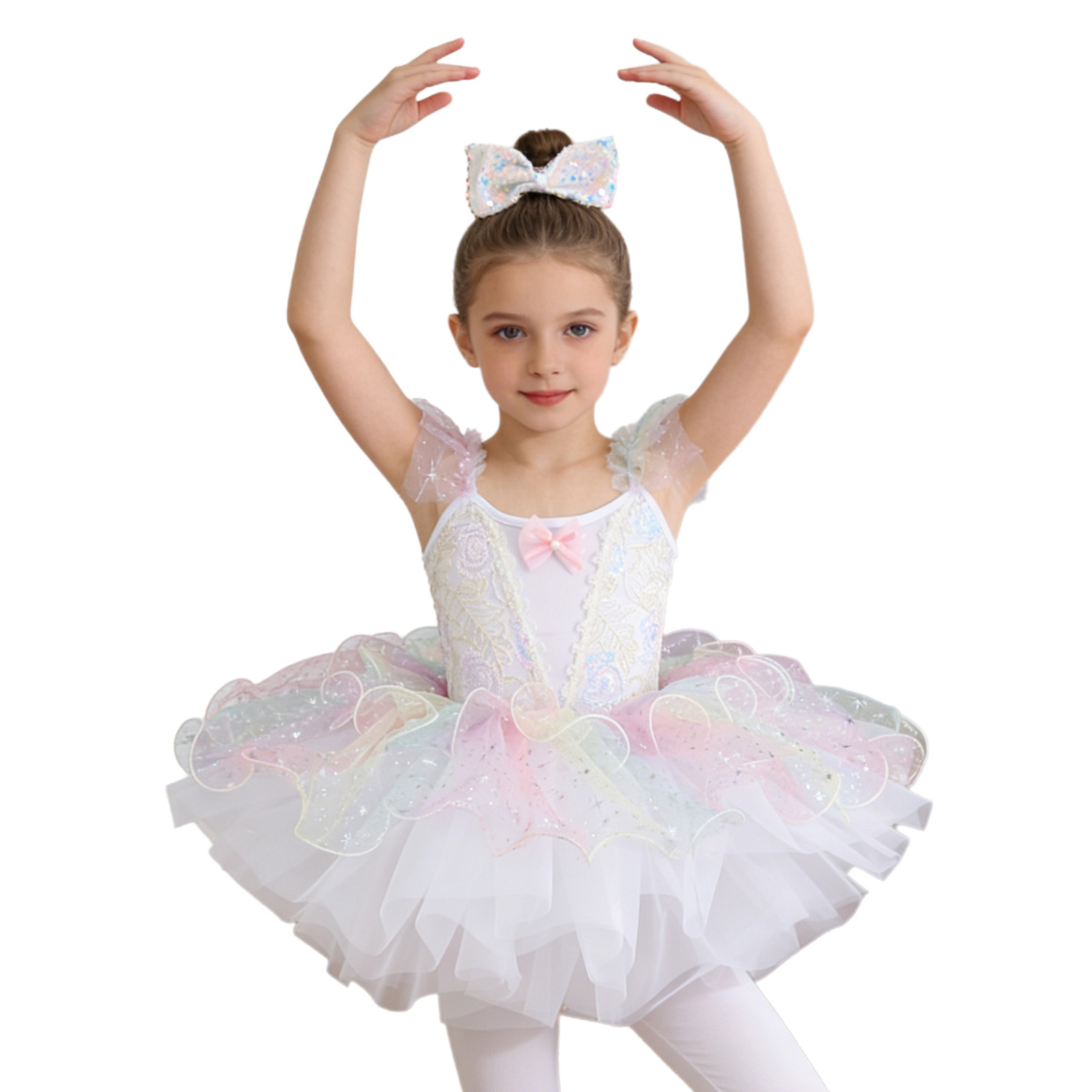 Kids Girls Ballet Dance Dress  - Glitter Tablecloth บทวิจารณ์และราคา
