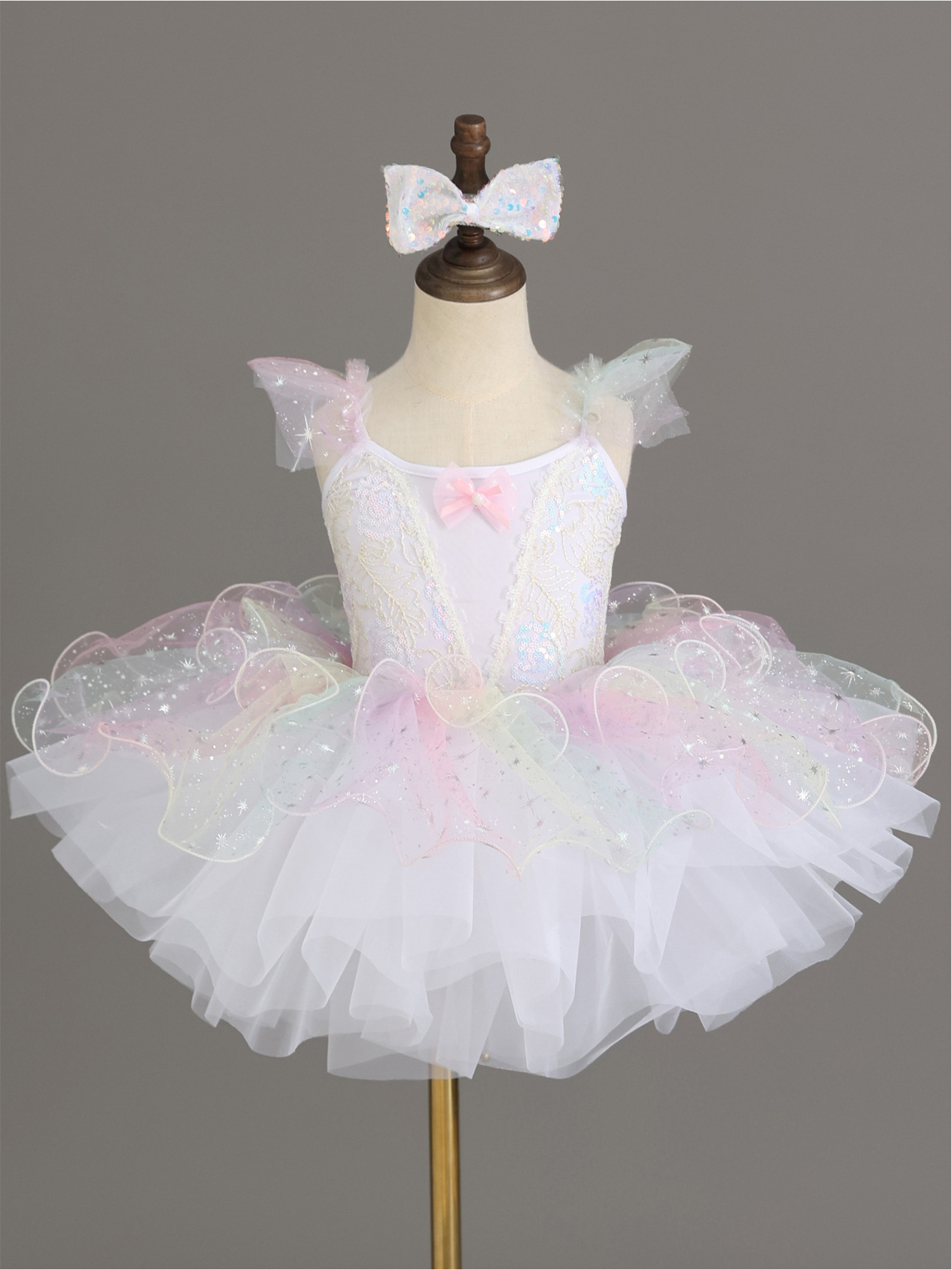 Kids Girls Ballet Dance Dress  - Glitter Tablecloth บทวิจารณ์และราคา