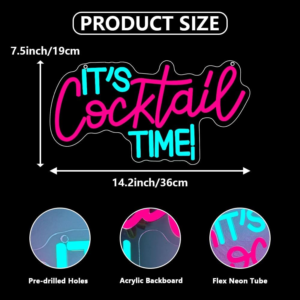 Cocktails Neon Sign USB Powere - Neon Sign Party บทวิจารณ์และราคา