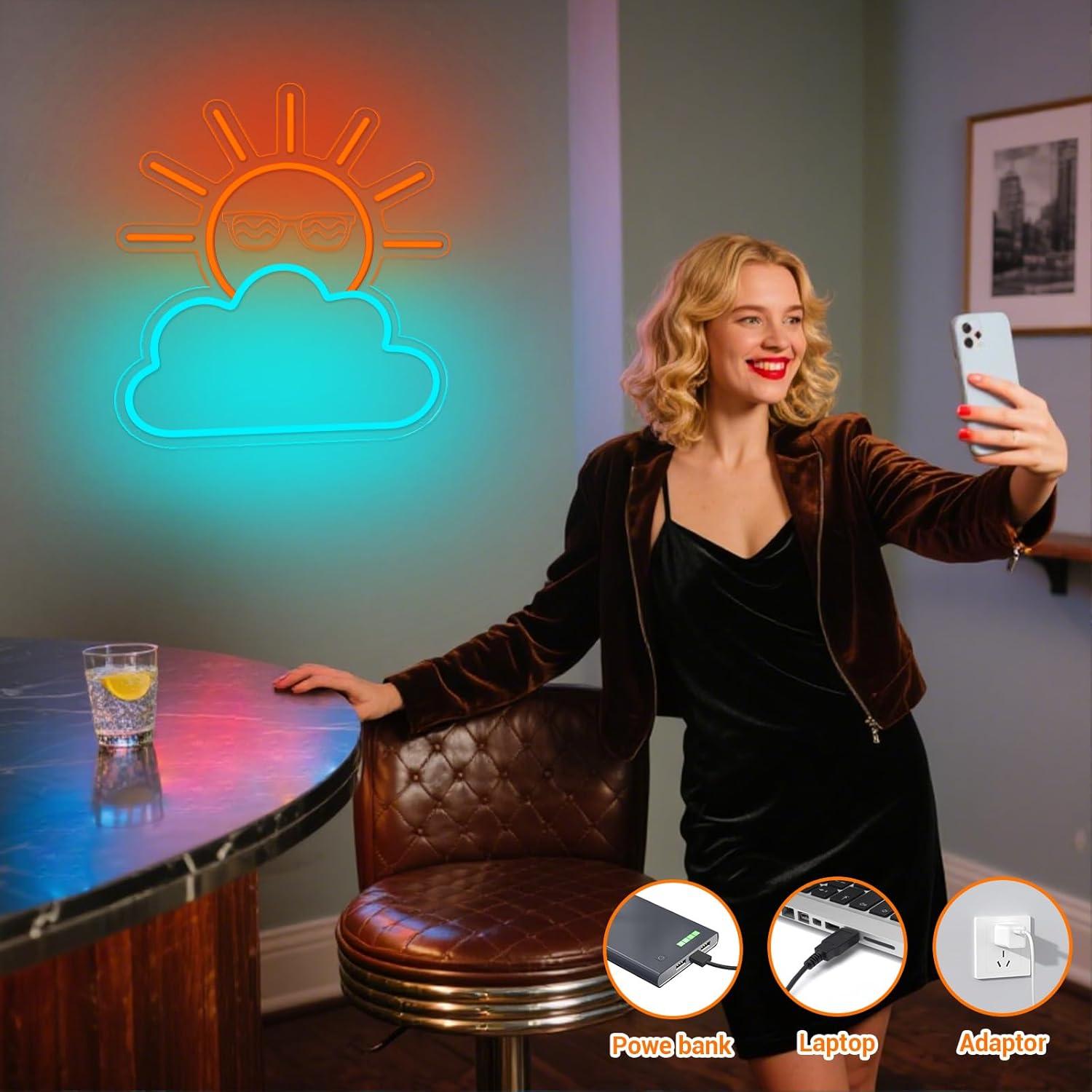 Sunrise Sunset Neon Sign USB P - Neon Sign Party บทวิจารณ์และราคา