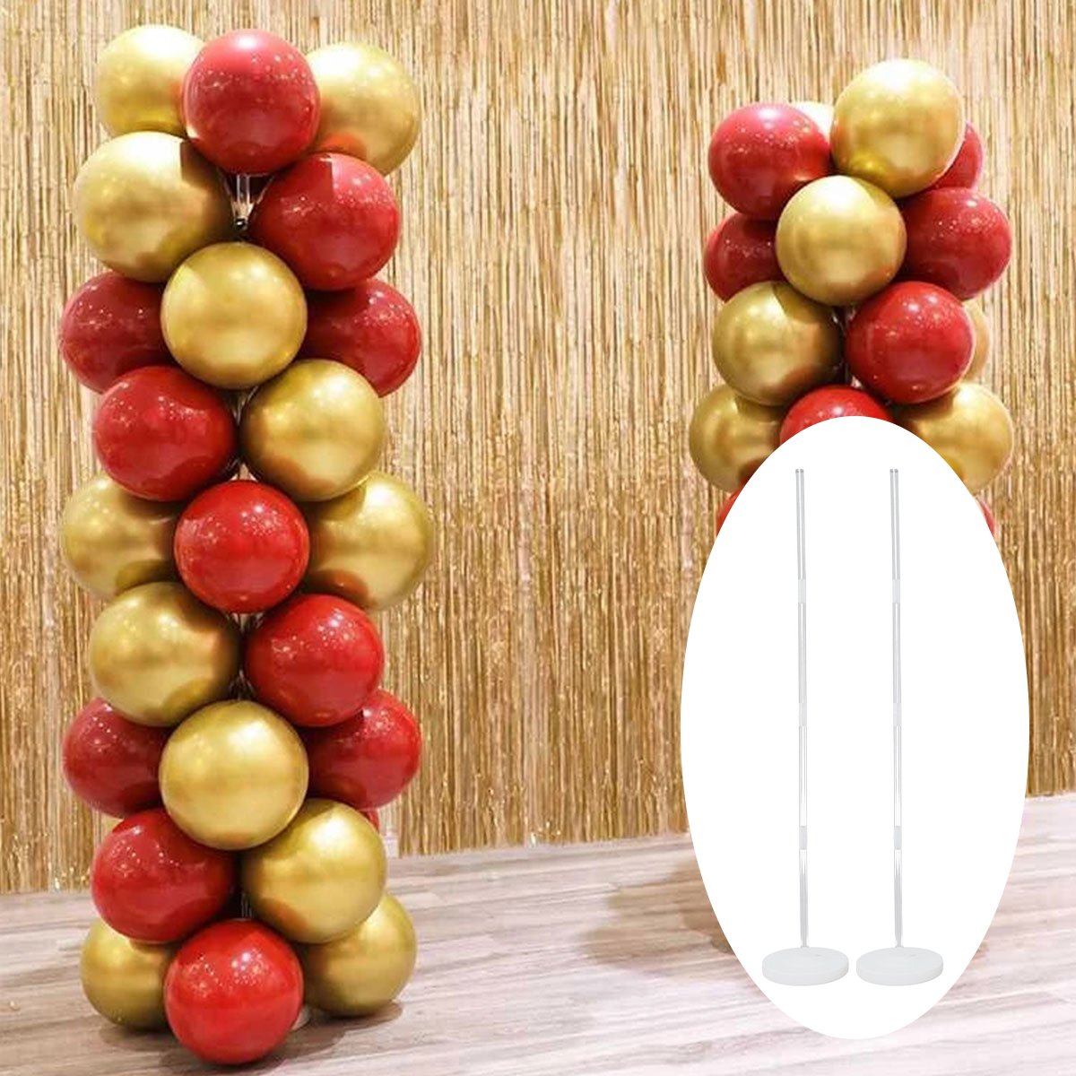 2Sets Balloon Column Stand Kit - Balloon Arch Kit บทวิจารณ์และราคา