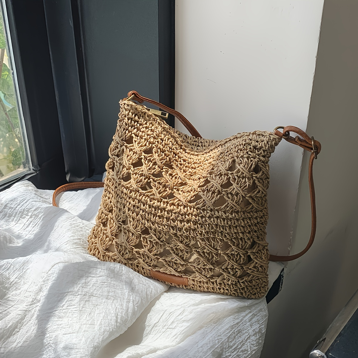 Chic Handmade Paper Straw Cros - Paper Straw Color บทวิจารณ์และราคา