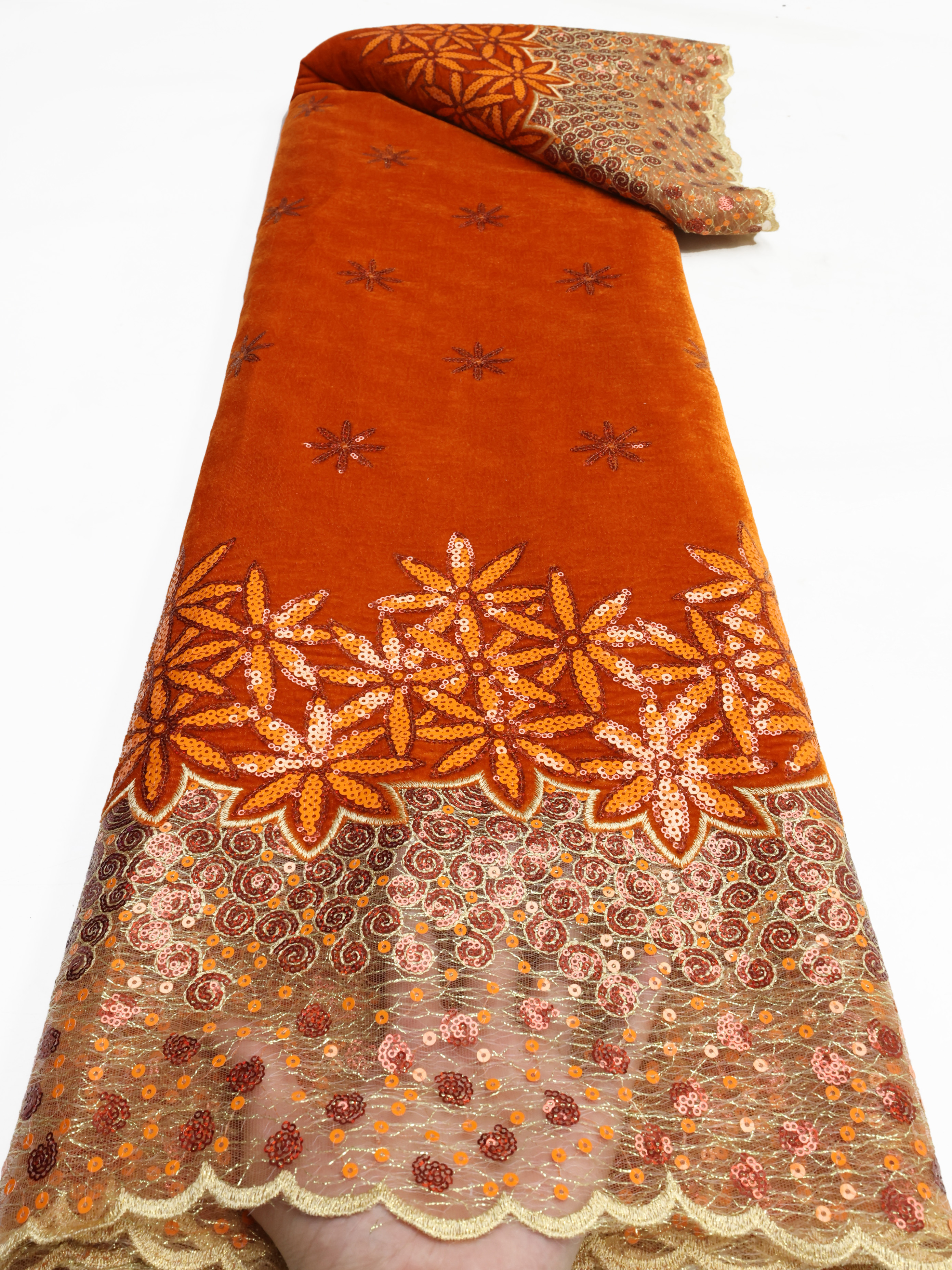 African velvet Lace Fabric Lat - Glitter Tablecloth บทวิจารณ์และราคา