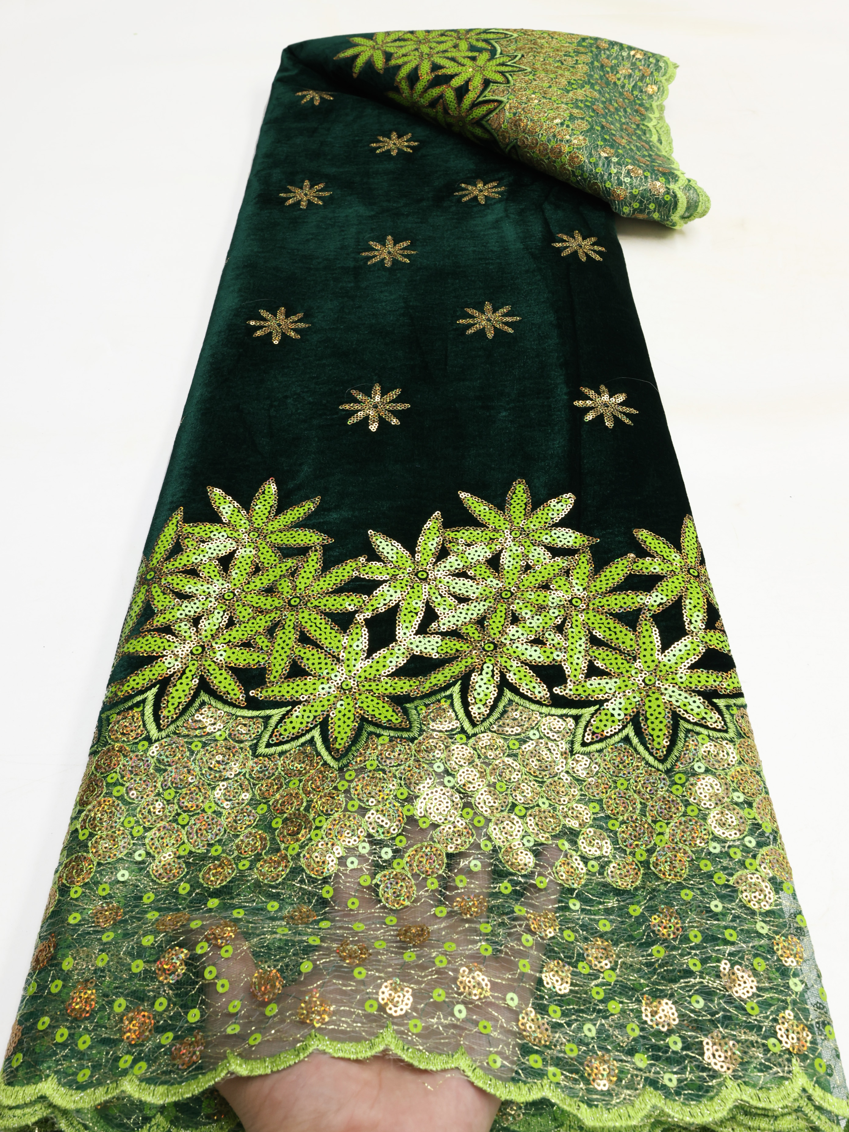 African velvet Lace Fabric Lat - Glitter Tablecloth บทวิจารณ์และราคา