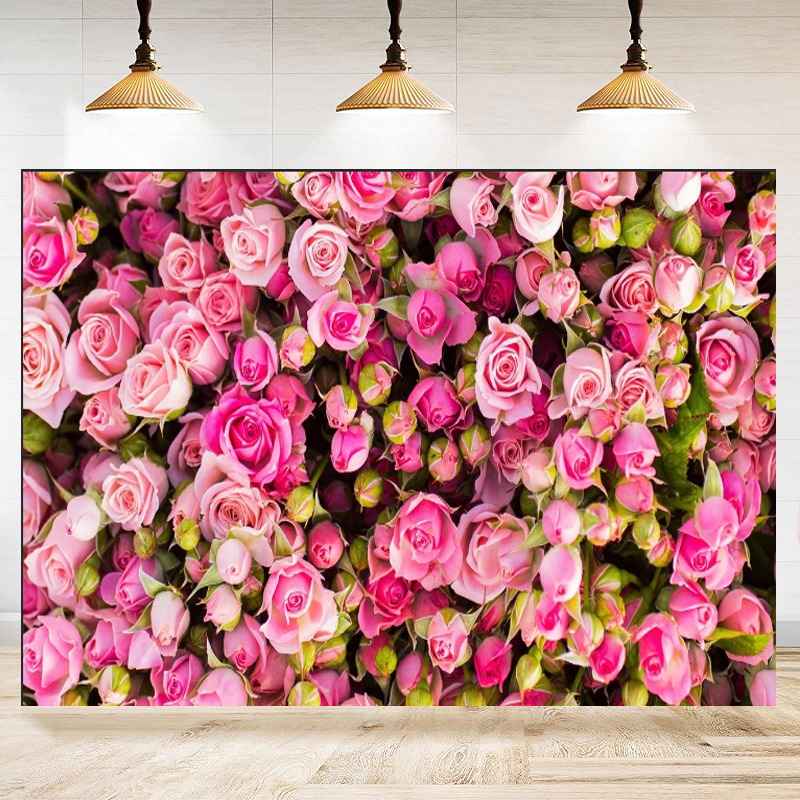 Pink Red Rose Flowers Theme Ph - Dessert Table Backdrop บทวิจารณ์และราคา