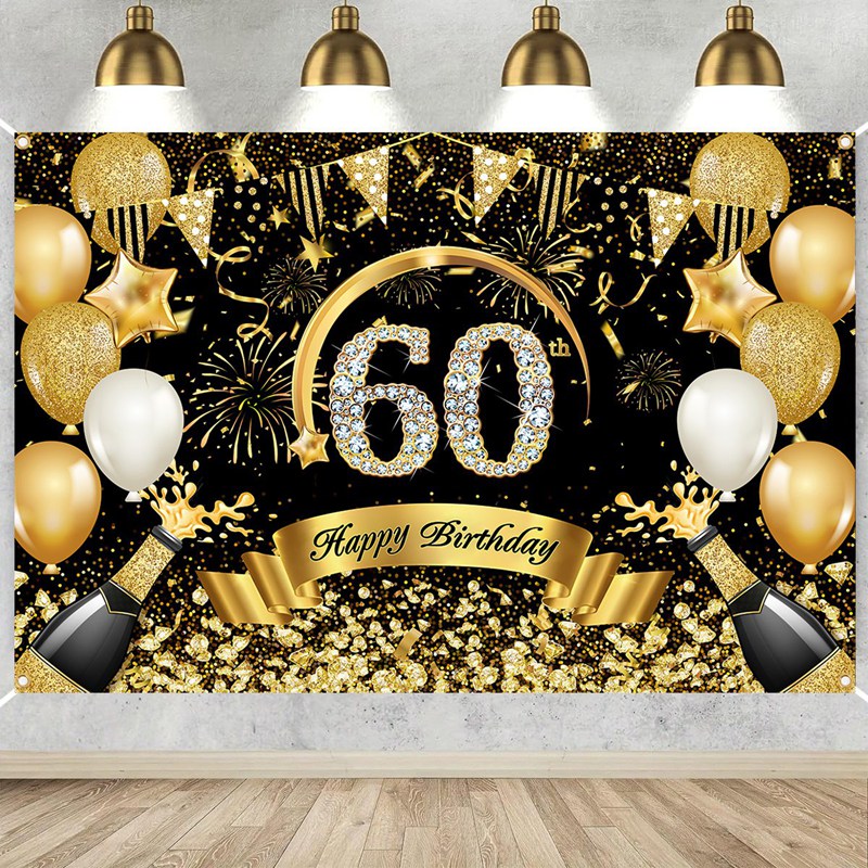 Happy 30th 40th 50th Birthday  - Party Banner Gold บทวิจารณ์และราคา