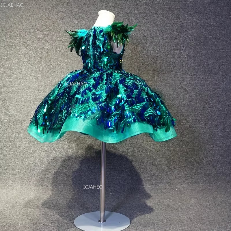 Kids Girls Green Sequin Short  - Glitter Tablecloth บทวิจารณ์และราคา