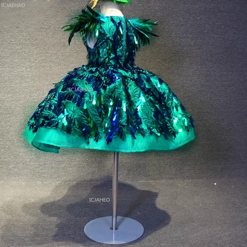 Kids Girls Green Sequin Short  - Glitter Tablecloth บทวิจารณ์และราคา