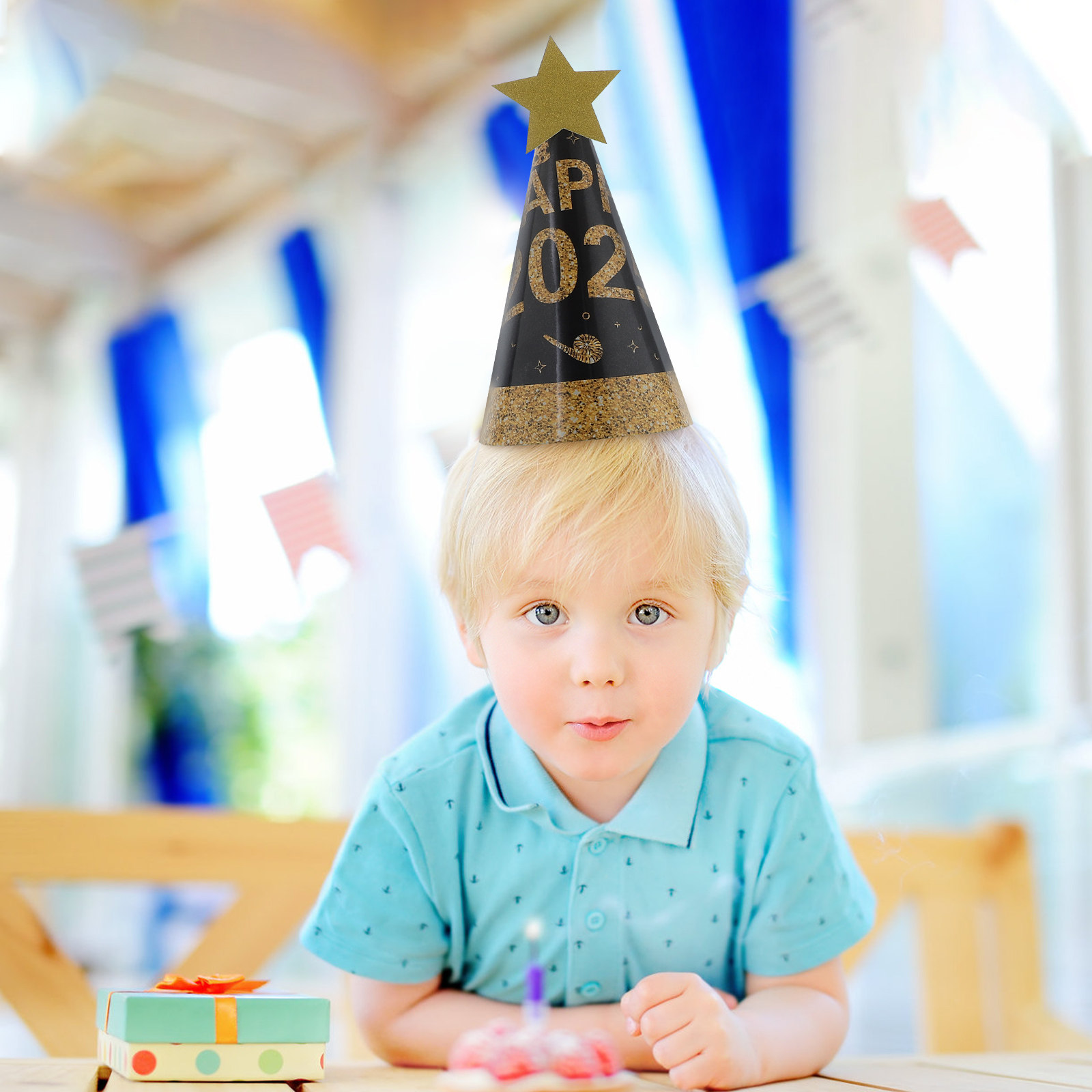 6Pcs Black Gold Paper Hats Fas - Party Hat Cone บทวิจารณ์และราคา