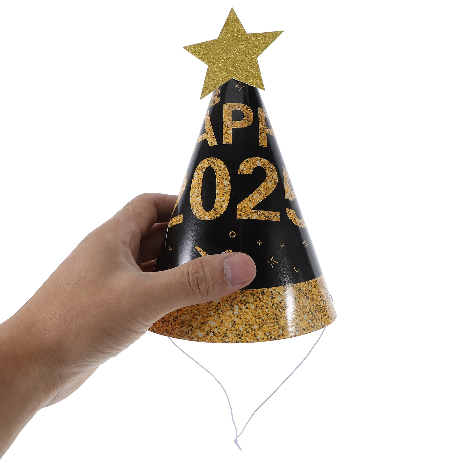 6Pcs Black Gold Paper Hats Fas - Party Hat Cone บทวิจารณ์และราคา