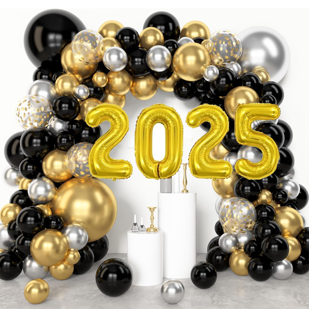 Black Gold Happy Birthday Deco - Balloon Arch Kit บทวิจารณ์และราคา