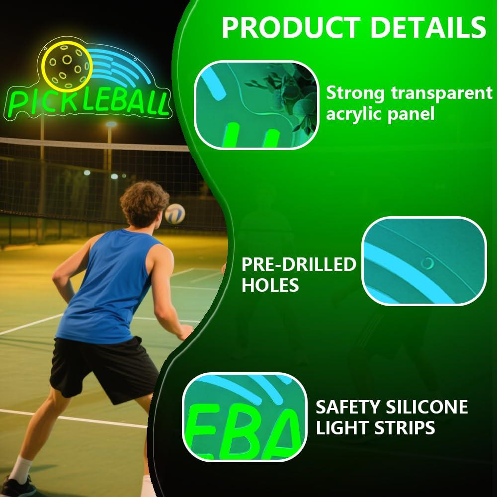 Pickleball Neon Sign USB Dimma - Neon Sign Party บทวิจารณ์และราคา