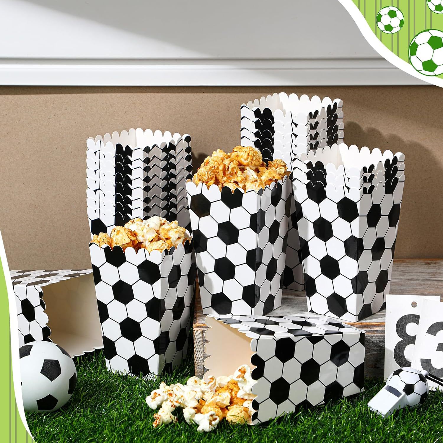 6/18Pcs  Football Popcorn Boxe - Event Party Box บทวิจารณ์และราคา