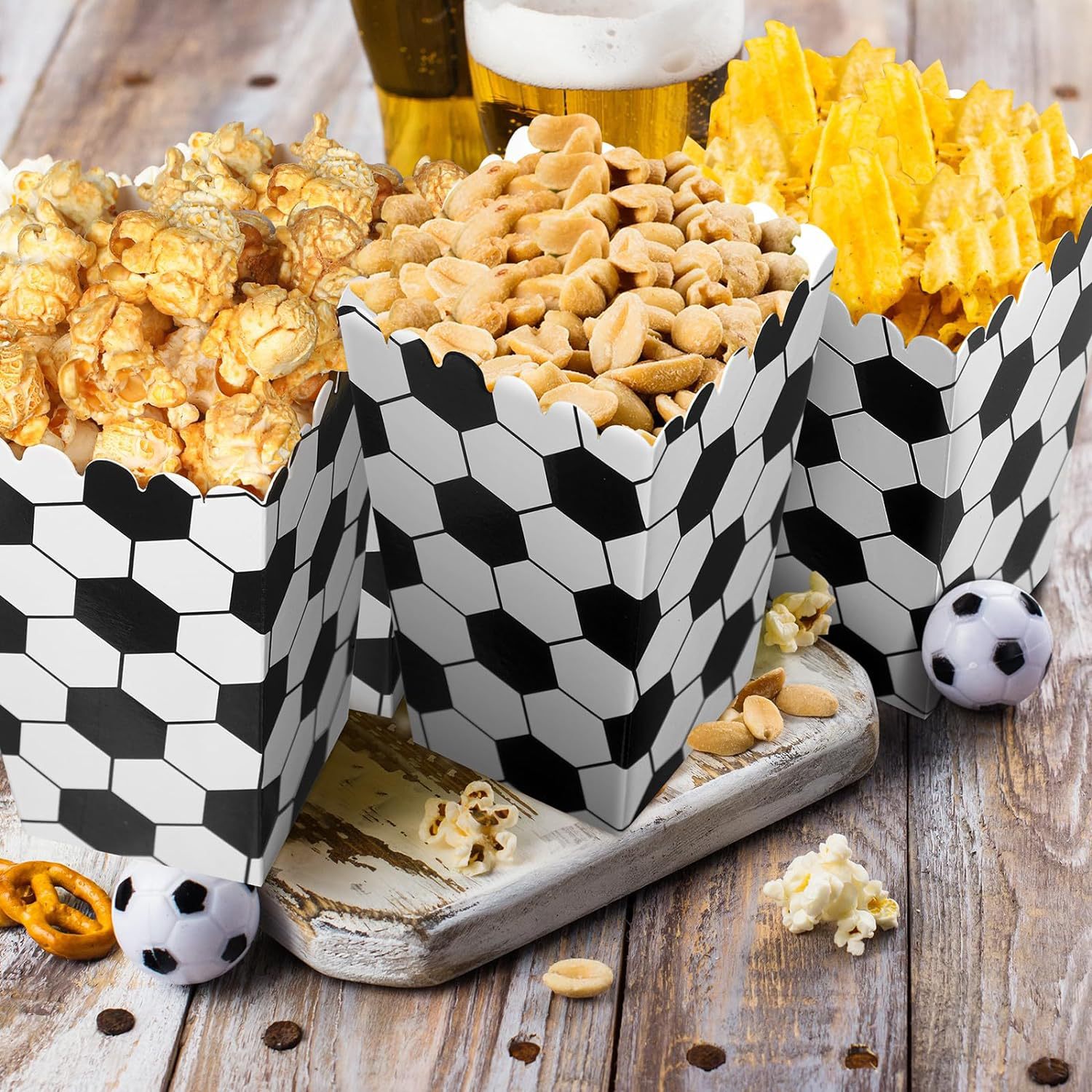 6/18Pcs  Football Popcorn Boxe - Event Party Box บทวิจารณ์และราคา