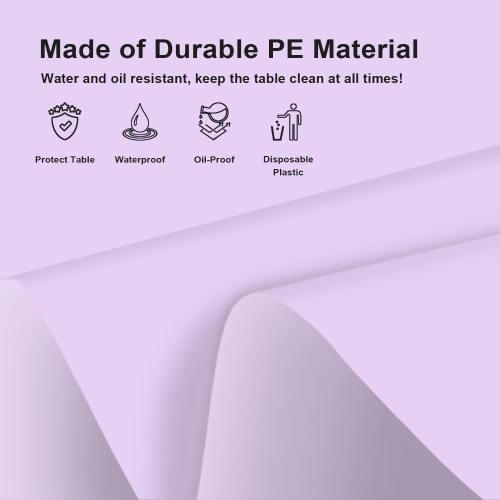 Light Purple Disposable Tablec - Table Cloth Disposable บทวิจารณ์และราคา