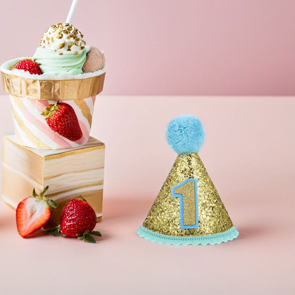 2Pcs First Birthday Party Hat  - Party Hat Cone บทวิจารณ์และราคา